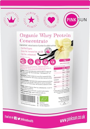 PINK SUN Organic Whey Protein Powder Vanilla 1kg