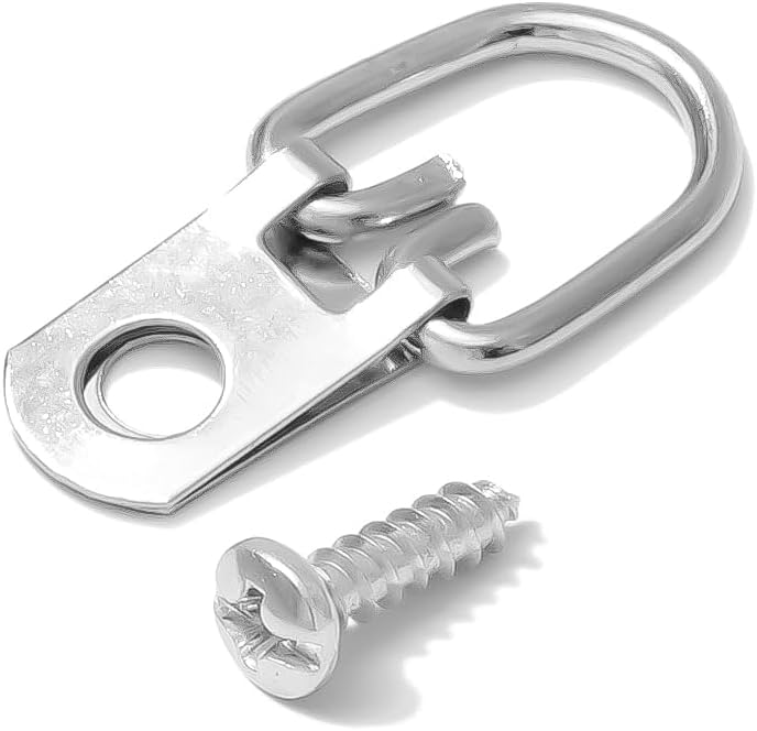 D Ring Picture Hangers with Screws - 100 Pack Bulk - Single Hole Small D Rings Picture Hanging Hardware for Picture Frames Photos Canvas & Wall Decor - 10 lb Capacity - Apex Framing Supplies