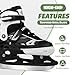 LEVYTEMP Adjustable ice Skates for Kids Boys Girls, 4 Size Triple Protection Beginner Figure Blades with Ankle Support for Outdoor and Rink,White