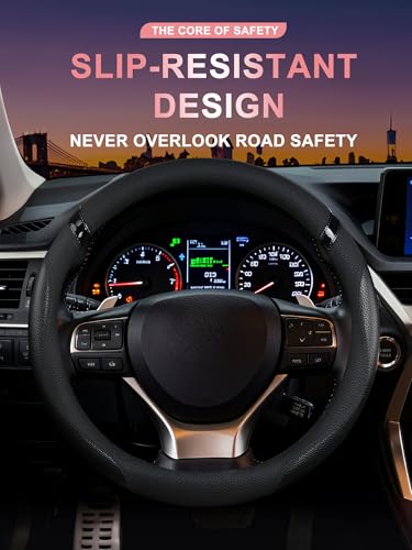 Steering Wheel Cover Customized Fit for Lexus RX270 RX330 RX350 RX400h ES200 ES300h NX200 NX300 NX350h UX200 UX260h UX300h GS300 GX350 IS300 IS350 IS200t CT200t (Black) - Image 4