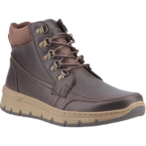 Bottines en cuir homme Hush Puppies Nixon marron chaussure montante lacets