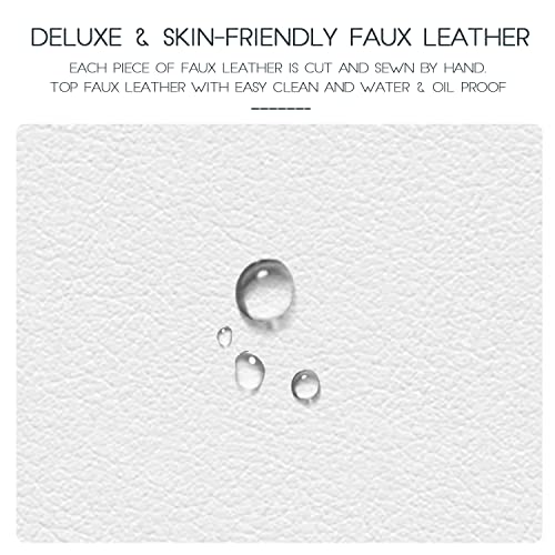 Einfach Low Profile King Platform Bed Frame With Adjustable Headboard/Deluxe Solid Upholstered Modern Bed Without Box Spring/Faux Leather And Strong Wood Slats, All White #TOP5