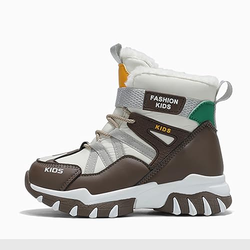 Boys High Top Sports Boots Girls Outdoor Hiking Mid Calf Winter Shoes Non Slip Warm Winter Boots 5