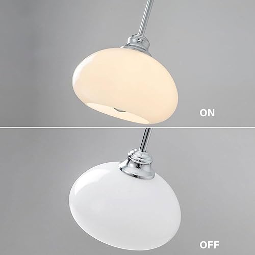 Miniatura 6 de Luces colgantes modernas de mediados de siglo, lámpara colgante con pantalla de vidrio blanco lechoso retro nórdico, lámpara colgante colgante de