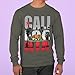 shop4ever California Palm Tree Long Sleeve Shirt California Shirts X-Large Charcoal 0