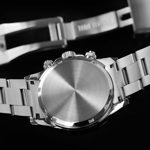Image of watchdives Chronograph Watch, WD16500 V2 Quartz Men Watches Japan VK63 Meca-Quartz Movement 38mm Sapphire Crystal Wristwatch 100M Waterproof Sport Watch, Stainless Steel Bracelet