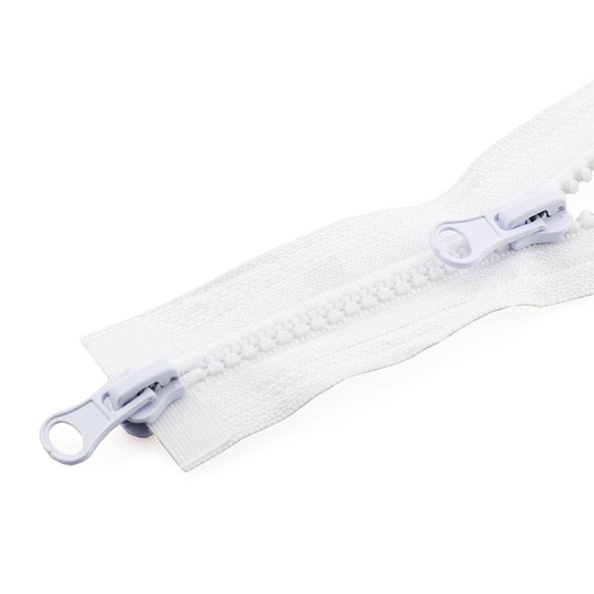 XXHNBF Zipper for Bags, Ziper Puller,Zip Fixer, Sliders Zipper,Sewing Zips,Ended Fasteners,5# Open-end Double Slider Length Resin Down Jacket Overcoat(Wte)