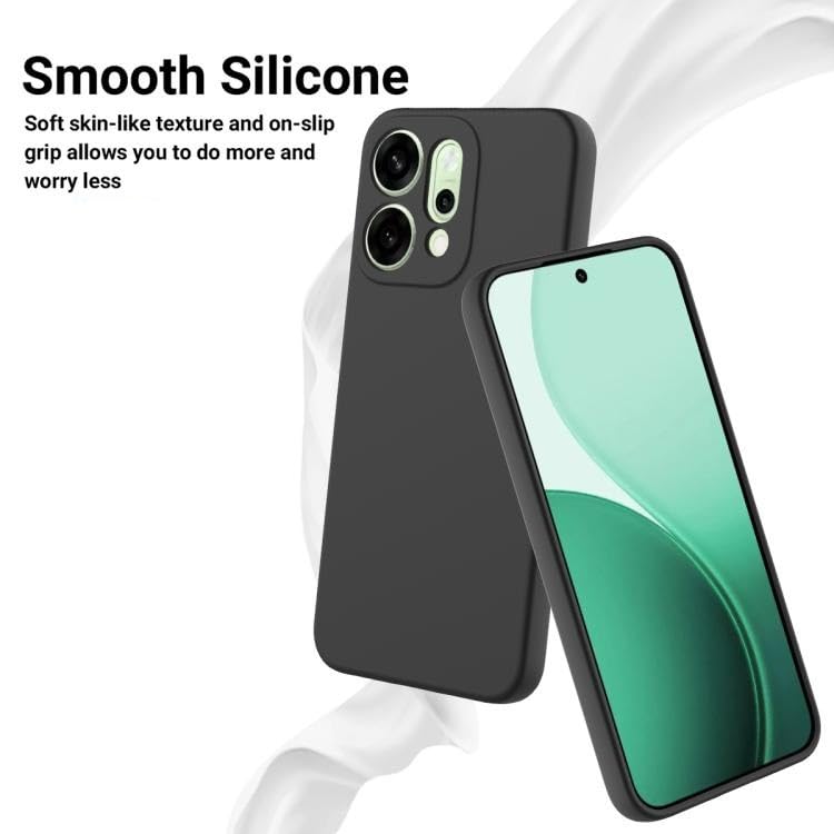 Image of Designerz hub Oppo Reno 14 Back Cover | Soft Silicone Slim Back Case Cover for Oppo Reno 14- Black