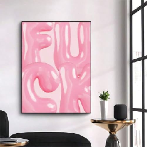 Affiche et impression sur toile rose 21x30 cm encadrée pour salon - 2