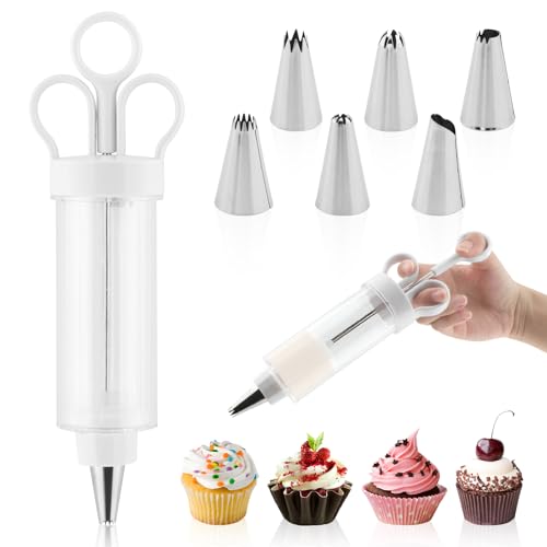 Deviled Egg Piping Tool,Deviled Egg Filler Tool with 6 Icing Nozzles