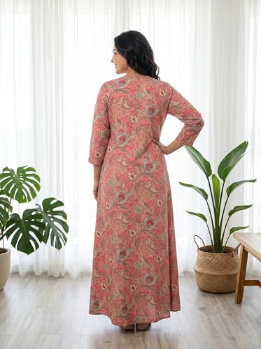 Image of sanaa Women's Luxury Pure Viscose Nighty | Elegant Embroidered Solid Loungewear