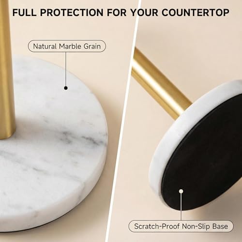 Soporte para toallas de papel CAIHONG de mármol y acero dorado elegante 5