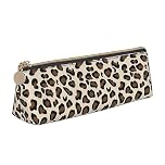Leather Pen and Pencil Leopard Print Case, Cute Slim Pen Case, Cute Stationery Bag, Portable Cosmetic Bag, Zipper Bag.