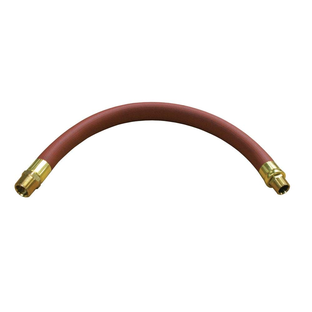 Reelcraft S601026-2 Air/Water Inlet Hose Assembly, 3/4 x 2', 250 Psi, 3/4 x 3/4 NPTF(M), 1.075 OD, Rubber