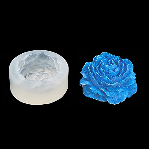 Kerzenform Kerzen Gießform Silikonformen 3D Pfingstrose Blumenform - Blumen Silikon Seifenform DIY Candles Mould Handbuch Seifen Gießformen, Für die Herstellung von Kerzen Blumenseifenformen Cover