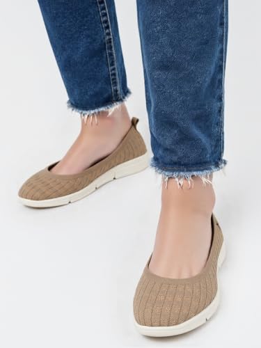 Image of Carlton London Women's Textured Knit Comfort Ballet Flats