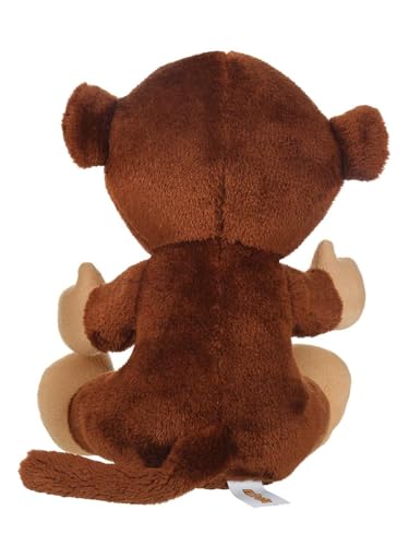 Image of Mirada Dark Brown Cute Plush Stuffed Glitter Eye Monkey Soft Toy - 25 cm