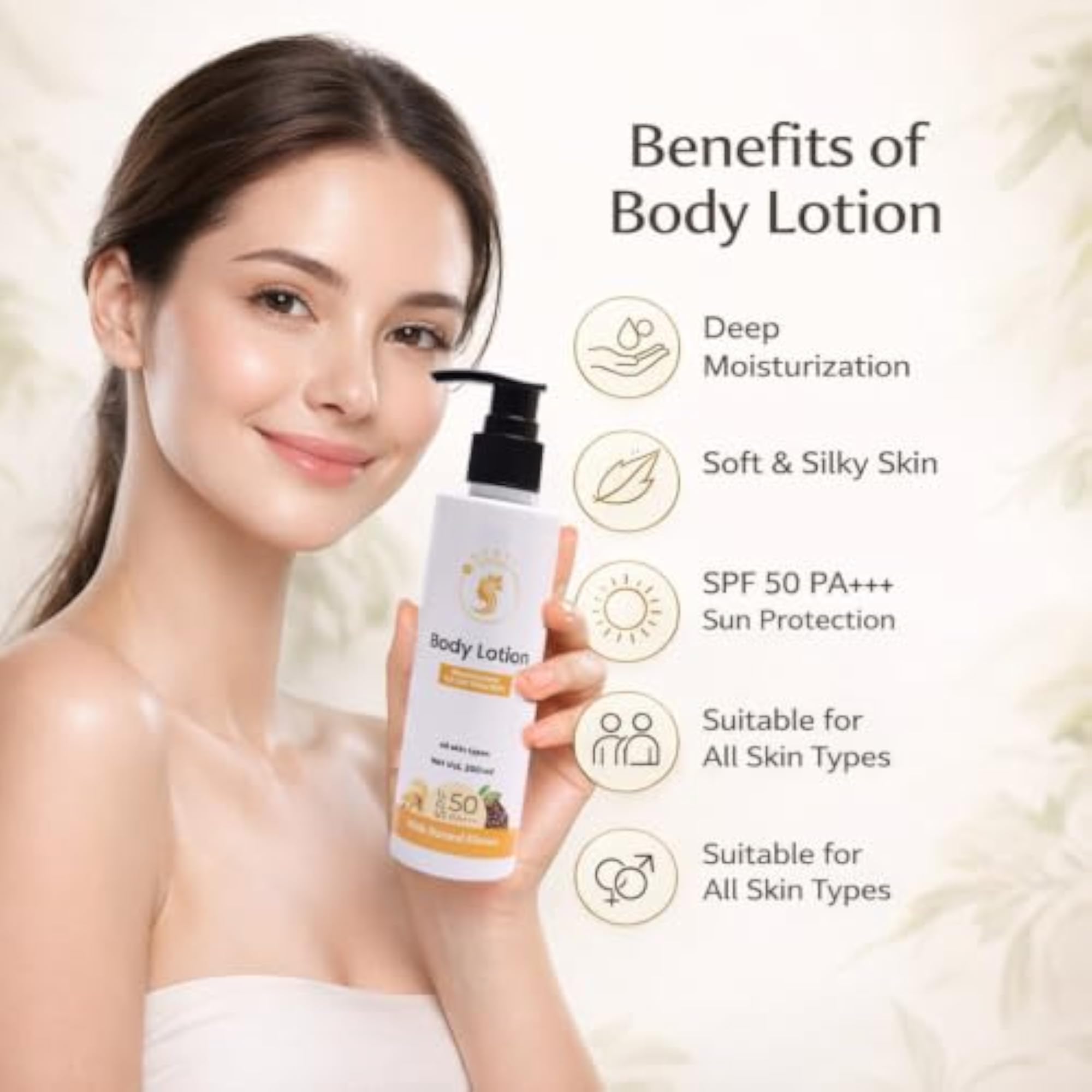 SPF 50 Body Lotion, Deep Moisturizing Formula, 200ml