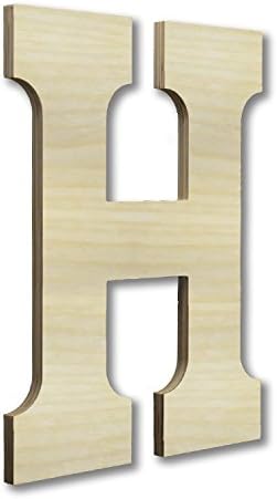 36" Tall X 1/2" Thick, Wood Letter H - ETA - Large Wall Wood Letter - English or Greek - for Home Bedroom Office Wedding Party Décor - Ready to Paint Or Stain
