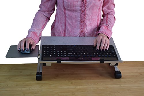 Workez Keyboard And Mouse Tray Ergonomic On-Desk Riser Stand Adjustable Height Angle Negative Tilt Raise Computer Keyboards To Standing Height Sit Stand-Up Standing Accessories Lift Silver #TOP4