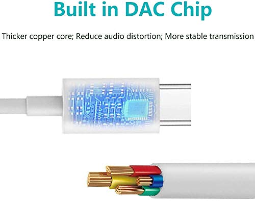 Adaptador de conector USB C para fone de ouvido BAFTeck, tipo C para cabo de áudio auxiliar de 3,5 m
