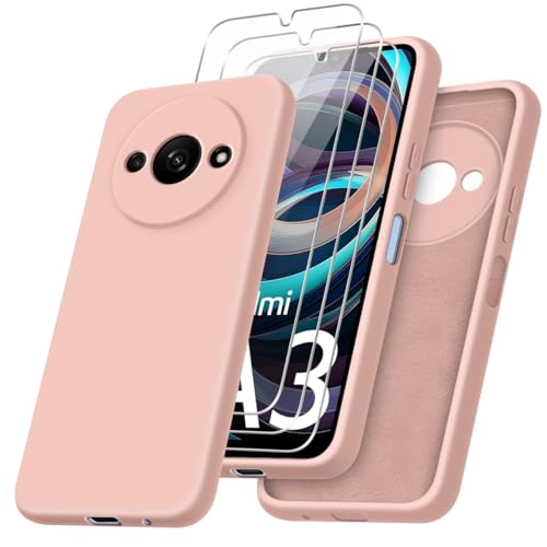 Handyhülle Für Xiaomi Redmi A3 – Mit Standfunktion, Kartenfach & Glas-Schutzfolie, Roségold