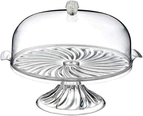 Merwy Cake Stand with Dome Clear like Dome, Containers Plastic Large, Plastic Cake Box with Lid Cake Storage, Cake and Cupcake Holder, Food Holder BPA-Free (With Stand, Clear) - Cosy Home Interiors Merwy Cake Stand with Dome Clear like Dome, Containers Plastic Large, Plastic Cake Box with Lid Cake Storage, Cake and Cupcake Holder, Food Holder BPA-Free (With Stand, Clear)