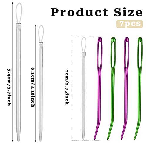image for Sliverdew 7pcs Large Eye Sewing Needles, Large Eye Blunt Needles Stain