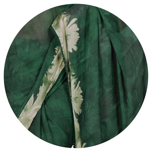 Image of MIRCHI FASHION Women Saree Floral Print Chiffon | Lightweight Festive Occasion Sari for Farewell and Functions with Unstitched Blouse Piece