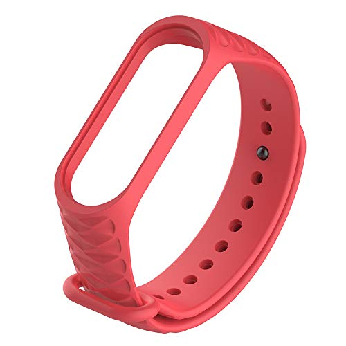 Yesmile Correa de Repuesto para Xiaomi Mi Band 3, Diseno de Moda Mi Band 3 Correas de Silicona,Rombo,para Hombres y Mujeres (Rojo)