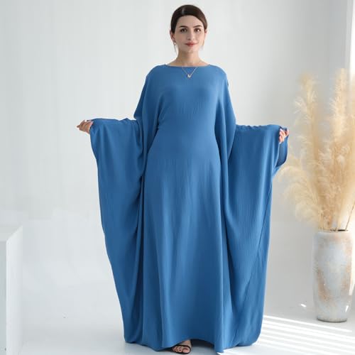 women muslim abaya dress 1piece bat sleeve islamic maxi robe fashion jilbab for women eid kaftan muslim robe