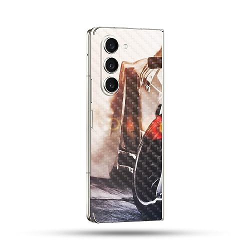 Image of MightySkins Carbon Fiber Skin Compatible With Samsung Galaxy Z Fold 5 Full Wrap - Headlight Flare | Protective, Durable Textured Carbon Fiber Finish | Easy To Apply and Change Styles | Made in the USA