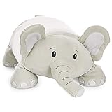 MEMORY MATES Cuddly Memory Foam Pillow Plush with Belly Pocket, Kids Pillow for Hugging Sleeping & Storing Diary, 15” Stuffed Animal & Journal Set - Piper The Elephant