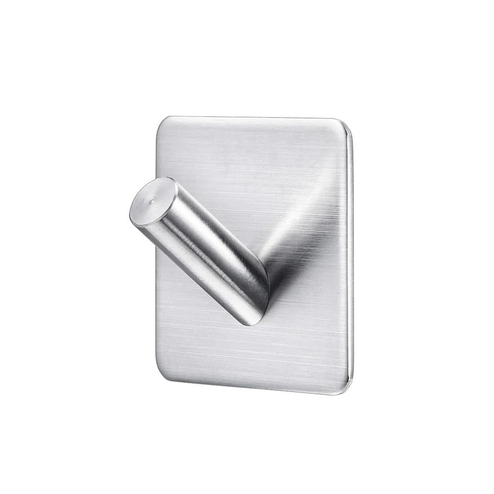 Hgniang C 1/2/4Pcs Self Adhesive Kitchen Wall Door Hook Key Holder Rack Towel Hanger Stainless Steel Bathroom Loth Robe Oat