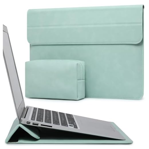 HYZUO 15-16 Inch Laptop Sleeve Case with Stand Feature Compatible with MacBook Pro 16 2021 2022 M1 Pro/Max A2485/2019-2020 A2141, MacBook Pro Retina 15 2012-2019, with Accessory Bag, Mint Green