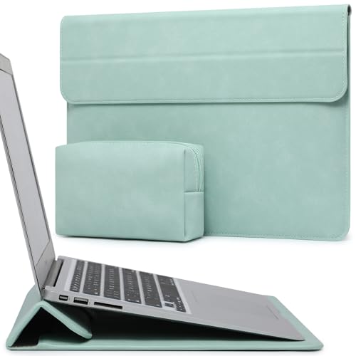 Funda para portátiles de 15 pulgadas verde menta con soporte para MacBook Air M3 y Surface 7
