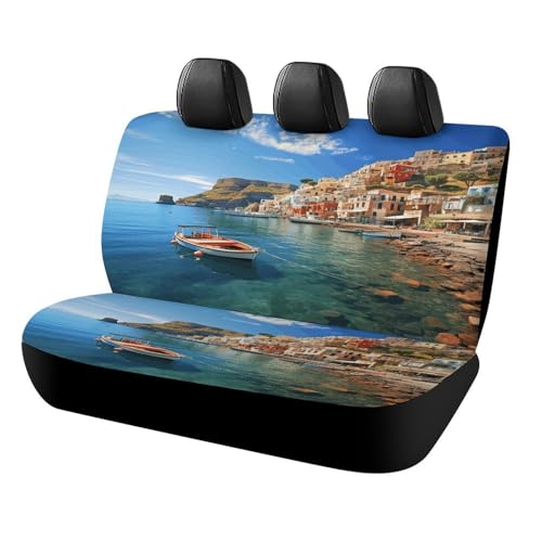 Funda de asiento de coche para banco trasero contra suciedad y pelos Seaside Town