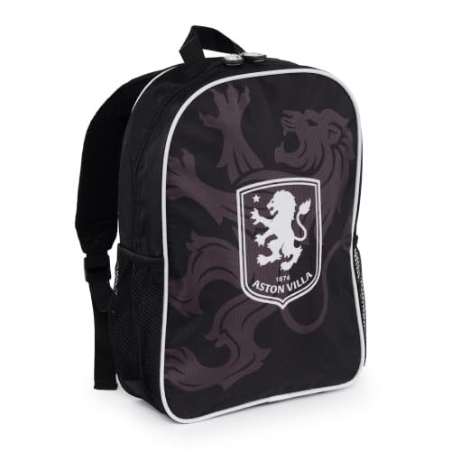 Image of Aston Villa FC Kids Backpack - Official Football School Rucksack Black