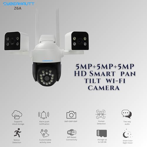 Image of XUGA Cybernautt Z6A 15MP Triple Lens WiFi Camera | 15MP triple-lens multi-angle viewing system. Features IP66 weatherproof shell, clear color night vision, and two-way talk.
