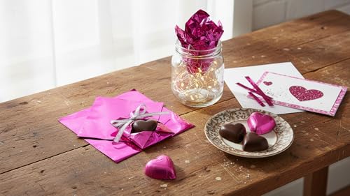 Image of Aluminum Foil Chocolate Wrappers - Candy Wrapping Sheets for DIY Chocolates, Sweets & Gifts | Food-Grade, Decorative & Easy-to-Use Foil Wraps (Pink, Pack of 2 (500 Counts))