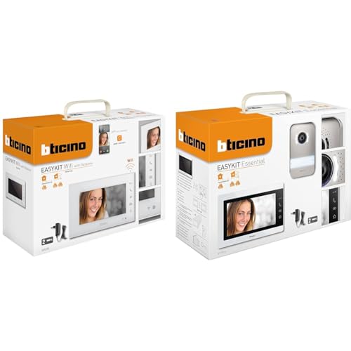Bticino 335253 VIDEOCITOFONO WIFI MONITOR INTERNO AGGIUNTIVO 2 Fili, Display 7 pollici & 317913 EASYKIT ESSENTIAL VIDEOCITOFONO MONOFAMILIARE Plug-In 2 Fili con