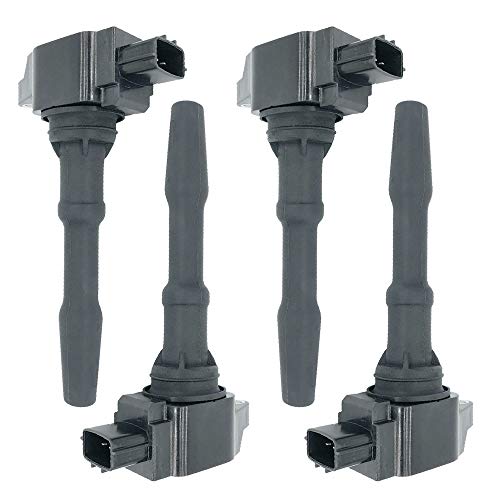 DMCOIL Set of 4 Pack Ignition Coil Compatible With NISSAN JUKE MICRA V PULSAR QASHQAI II TERRANO MERCEDES-BENZ CITAN SMART FORFOUR Coupe RENAULT 0.9 1.0 1.2 DIG-T 1.6 2012- Replaces 22433-2428R (4)