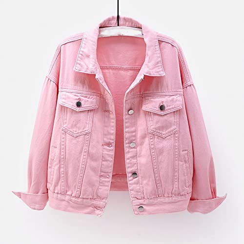 Uillui Mini Denim Jackets for Teen Girls Y2K Button Down Crop Jeans Coats Spring Fall Solid Color Denim Long Sleeve Outcoats2