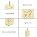 DanLingJewelry 10 pcs Metal Charms Real 18K Gold Plated Rectangle Word Good Luck Charms for Jewelry Making DIY Bracelet Necklace 15x9mm