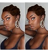 Short Pixie Cut Wigs Human Hair Wigs For Black Women Finger Wave Wig Remy Human Hair Wig Cheap Wi...