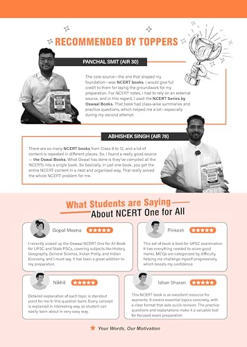 Image of Oswaal NCERT One for All Book For UPSC and State PSCs History, Geography, General Science, Indian Polity and Indian Economy (Set of 5 Books) Old and New NCERT Edition, Edition