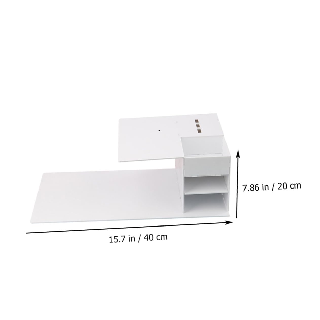Console Acrylique Blanche pour Extension de Cils Rangement Organisé et Compartiments Multiples, pour Salon de Beauté et Usage à Domicile