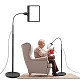 5X Magnifying Glass with Light and Stand, 36 LED Dimmable Floor Magnifying Lamp, 3-in-1 Adjustable L