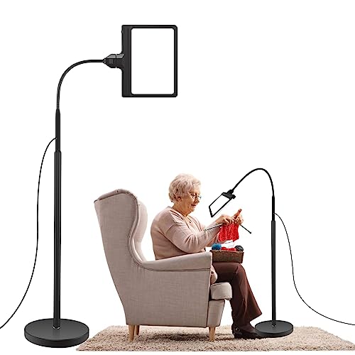 5X Magnifying Glass With Light And Stand, 36 Led Dimmable Floor Magnifying Lamp, 3-In-1 Adjustable Lighted Magnifier For Reading, Sewing, Crafts, Close Work Etc #TOP7