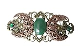 Copper Triple Moon Barrette, handmade jewelry wiccan pagan wicca witch witchcraft goddess green agate